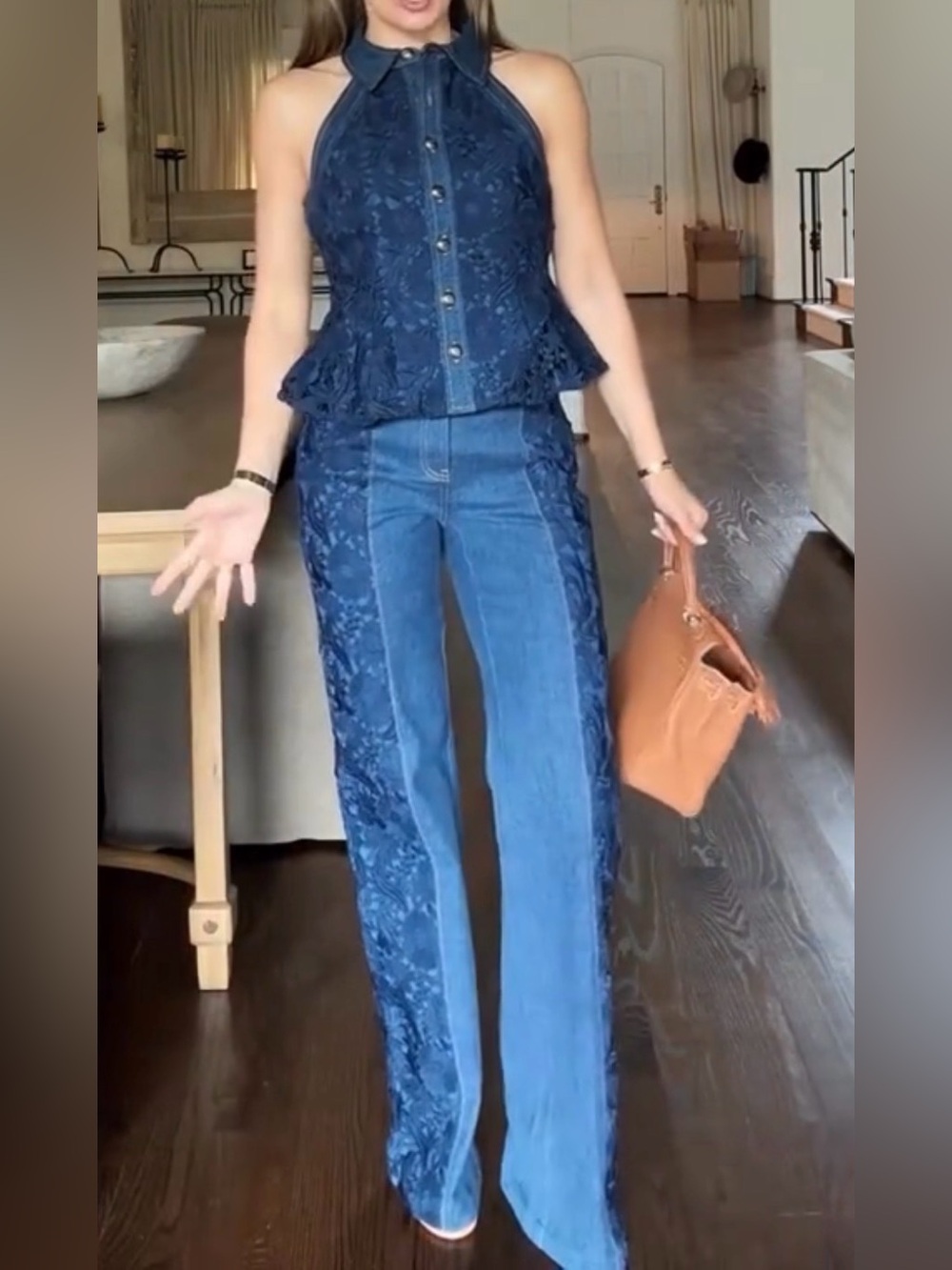Cinq a Sept denim ronin top & Francine pant - Picture 3 of 8
